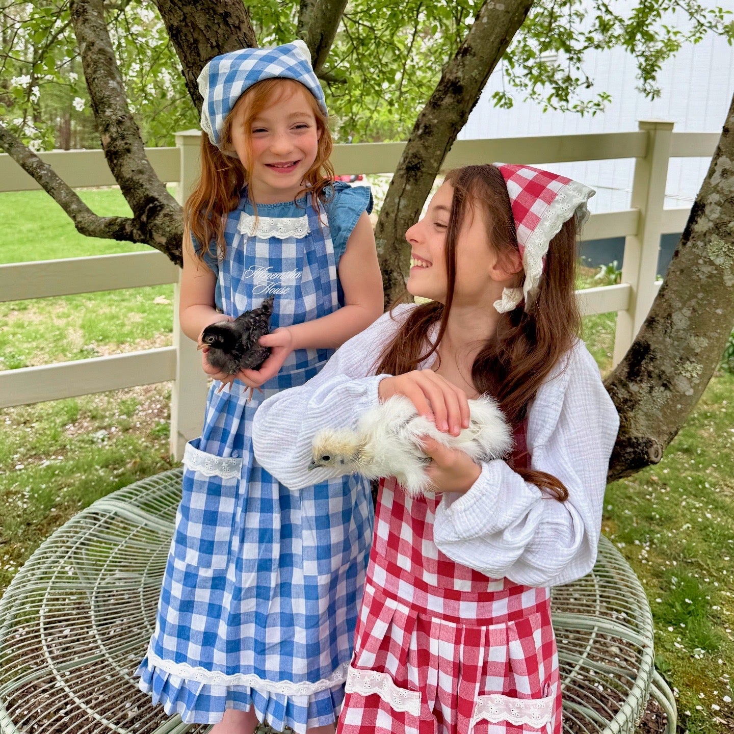 Blueberry Pie Gingham Apron Set