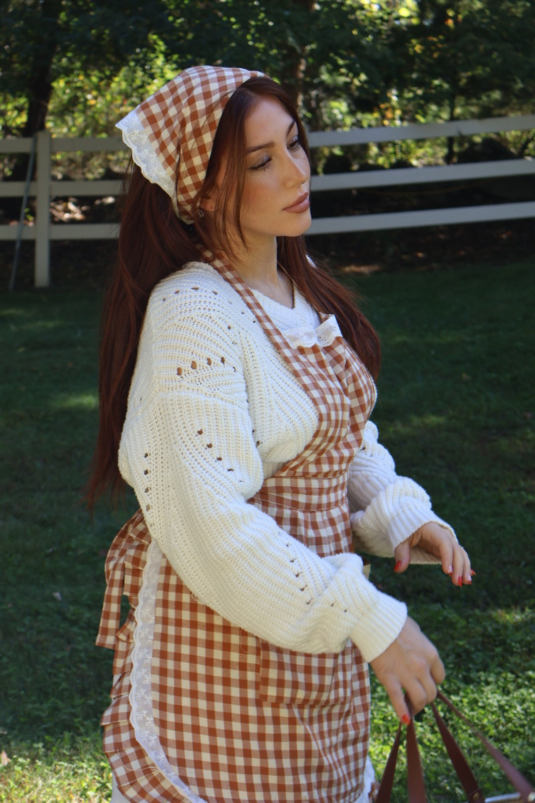 Apple Crisp Gingham Apron Set