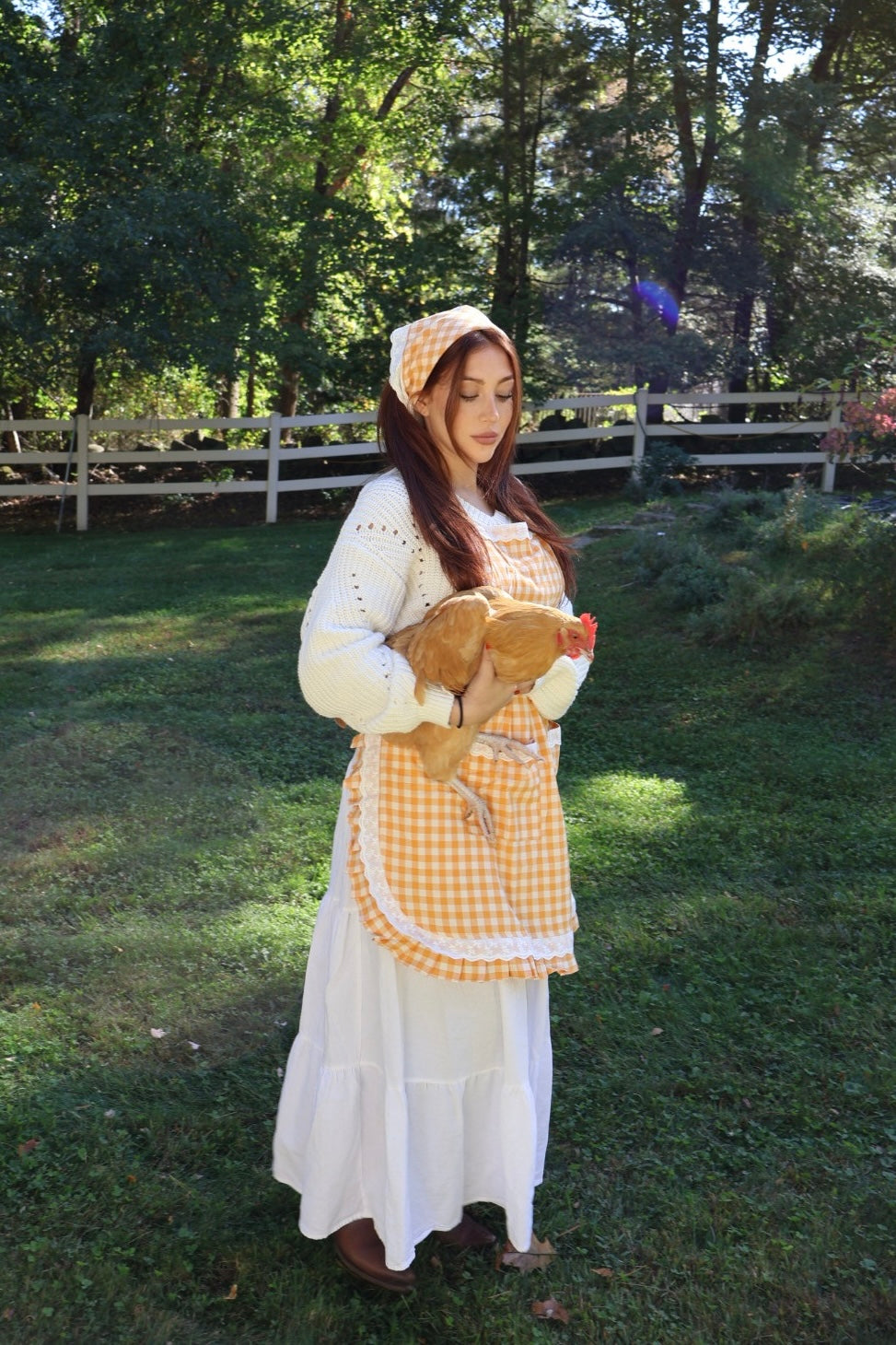 Pumpkin Pie Gingham Apron Set