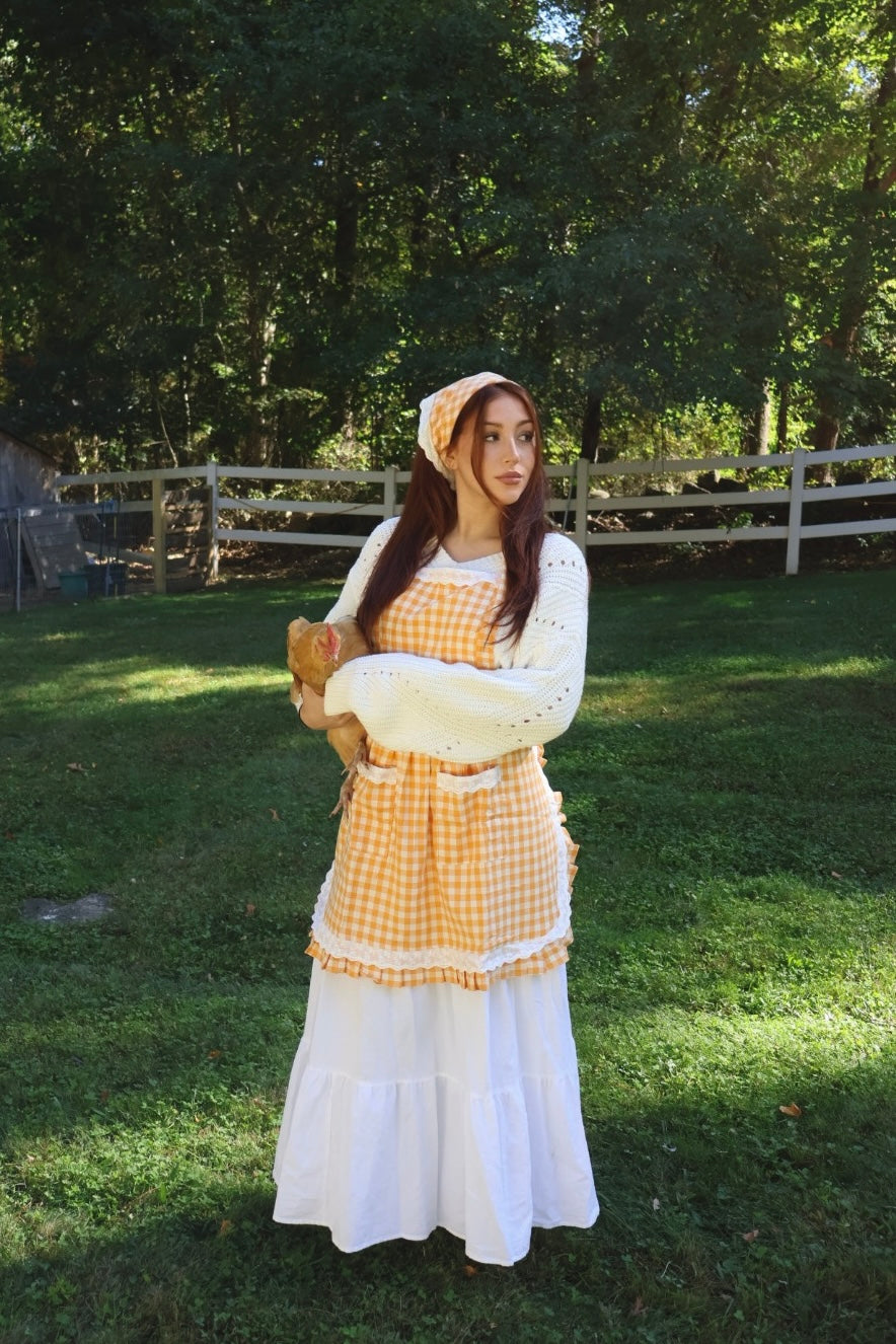 Pumpkin Pie Gingham Apron Set