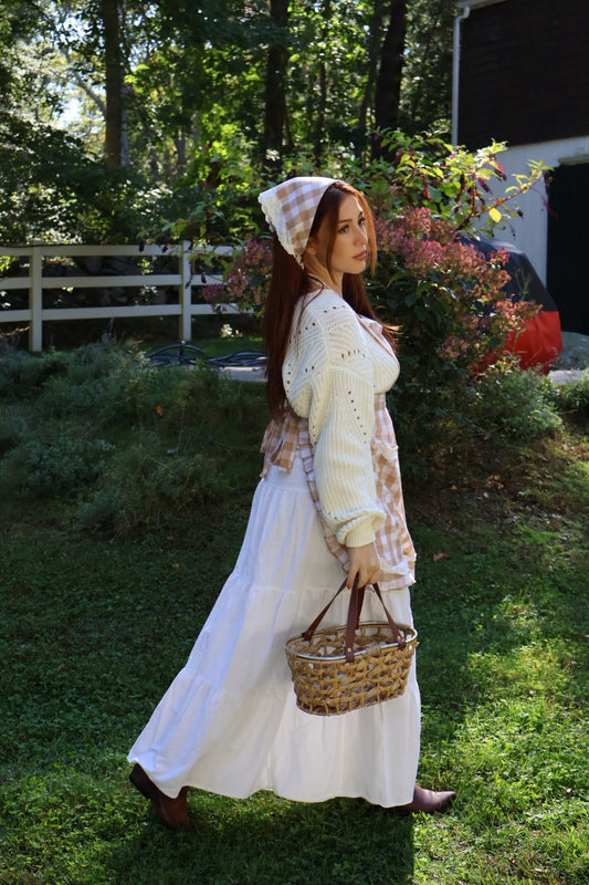 Cinnamon Roll Gingham Apron Set