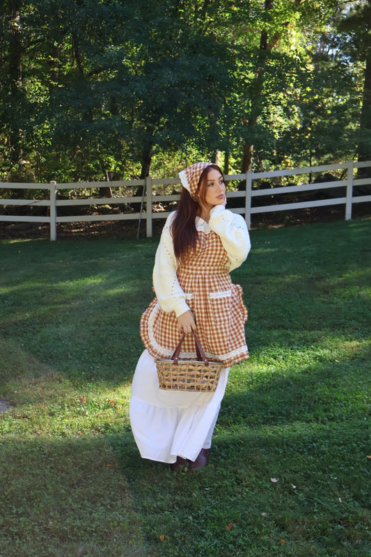 Apple Crisp Gingham Apron Set