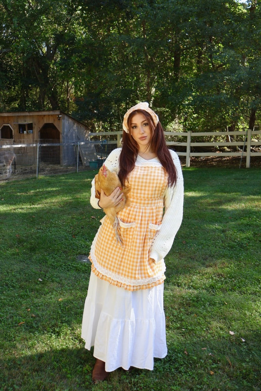 Pumpkin Pie Gingham Apron Set